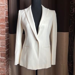 Ann Taylor one button blazer Petite 0 in Ivory